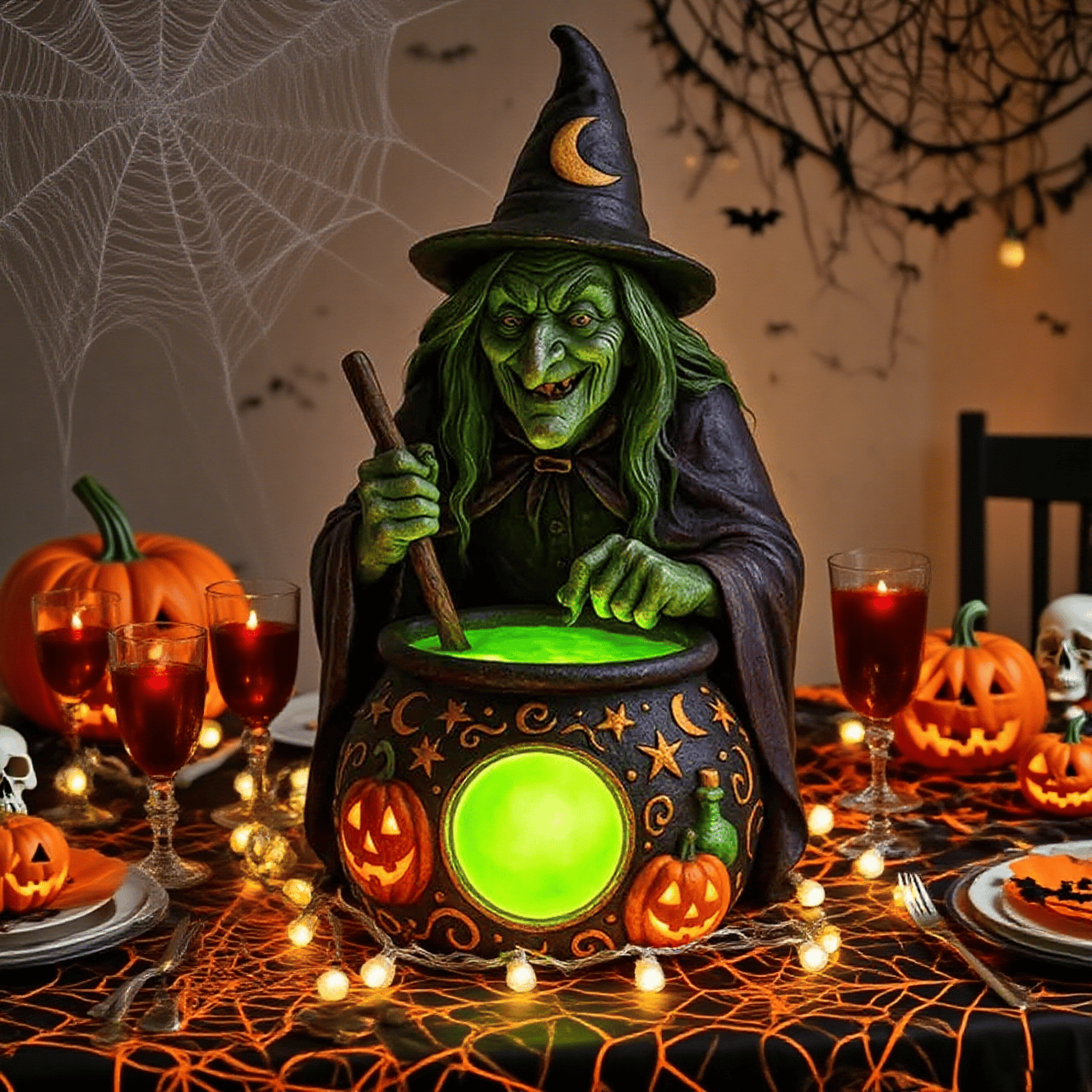 🏆Flash Sale⚡ 50K+ SOLD! 🧙‍♀️Halloween Witch Cauldron Lamp