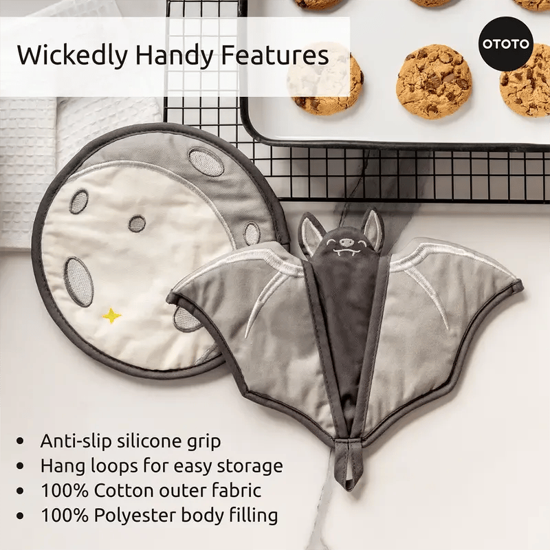 🦇 Batlicious Oven Mitt & Pot Holder Set