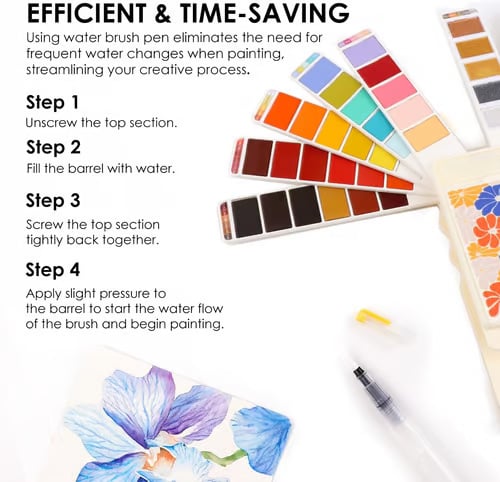 🔥LAST DAY 49% OFF - 👨‍🎨Foldable Watercolor Painting Set (🎨56 Colors)