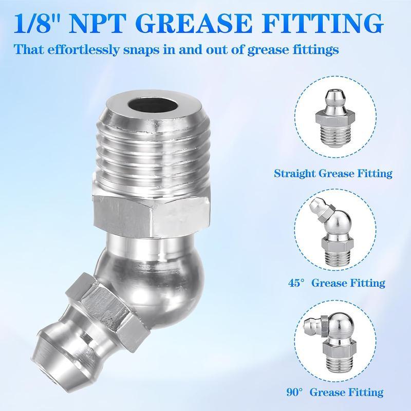🔥2025 New Arrival🔥Leaking-proof Grease Tools Coupler, 12000PSI High Pressure Lubricating Oil Nozzle Accessory Compatible with 0.32 Cm Npt Lubricating Oil Nozzle