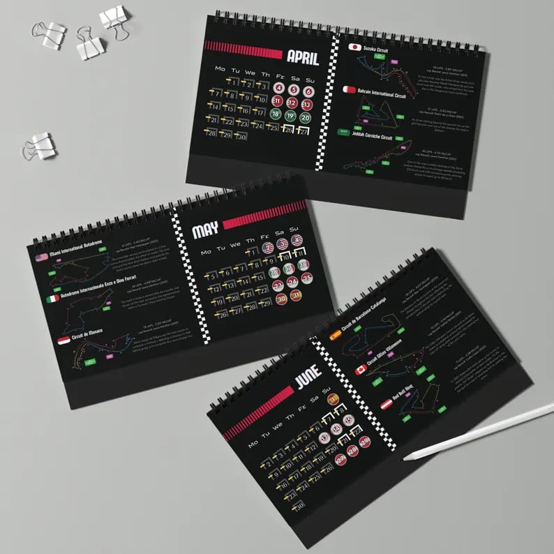 🎄F1 2025 Desktop Calendar