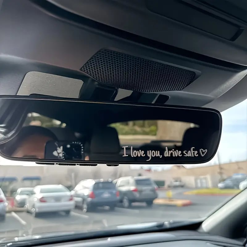 ❤️ I Love You Drive Safe Car Mirror Sticker – A Daily Reminder of Love & Care Unique Gift for Lover