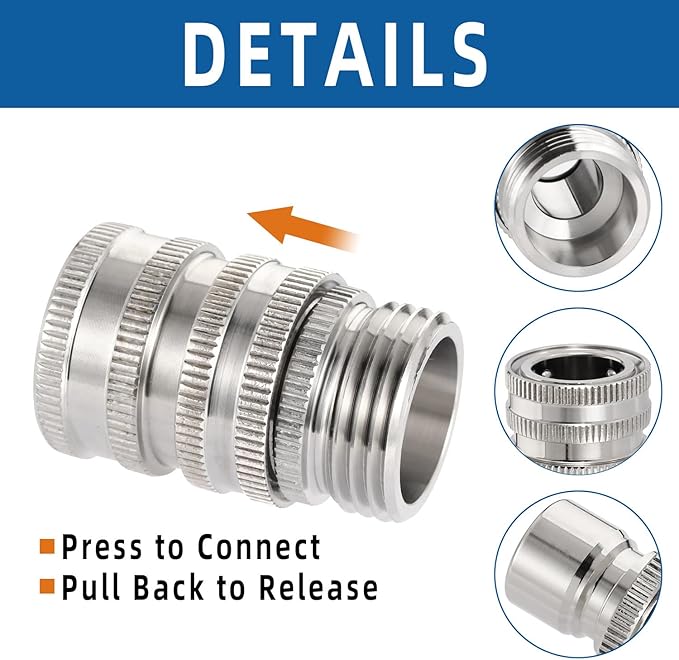 ⚡BUY 2 GET 1 FREE 💧Stainless Steel Garden Hose Quick Connect Fittings Set
