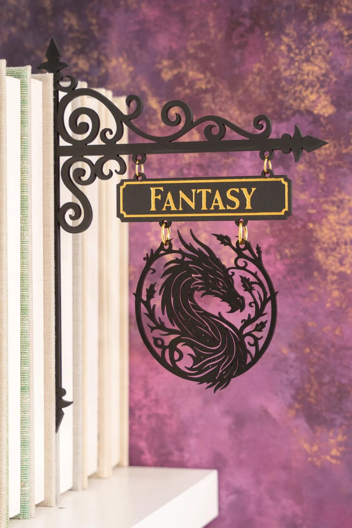 🔥LAST DAY 49% OFF-Handcrafted Bookshelf Dividers, Tavern Bookshelf Signs, Home Library Decor, Book Gift