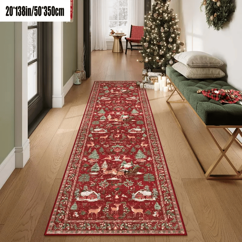 🎄Soft Christmas Tree Santa Claus Carpet Runner
