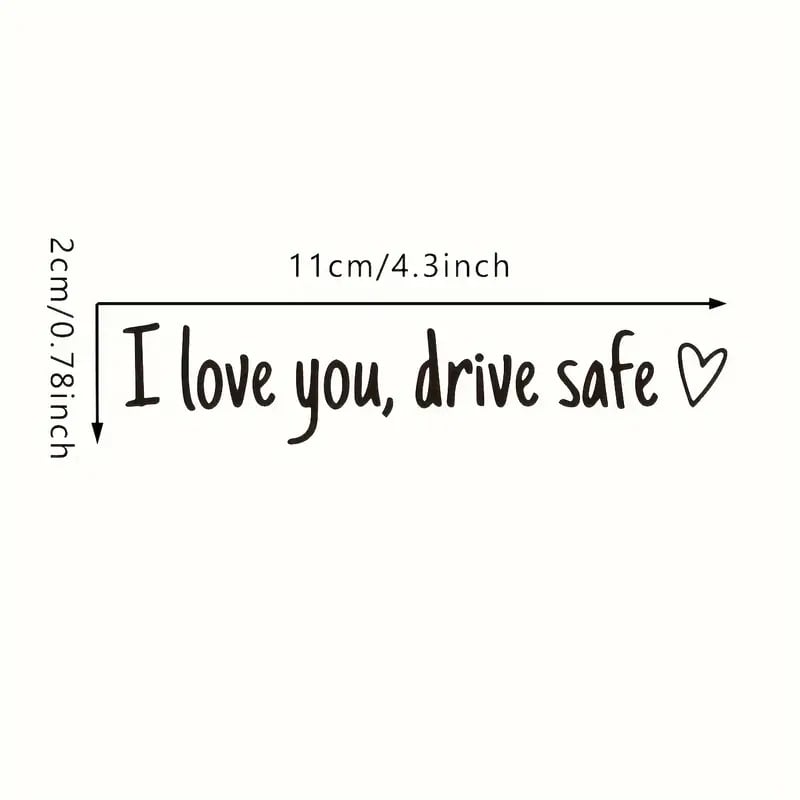 ❤️ I Love You Drive Safe Car Mirror Sticker – A Daily Reminder of Love & Care Unique Gift for Lover