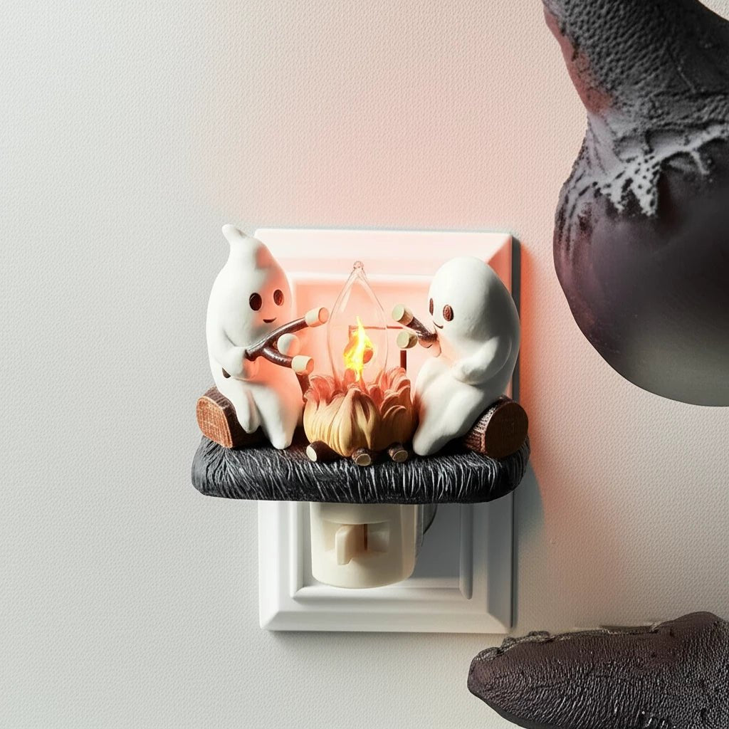 🎃👻Halloween Sale🎃👻 Ghost Campfire Night Light – Spooky Glow, Cozy Vibes