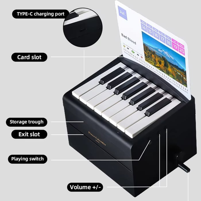 🔥2025 New Arrival🔥🎹Mini Piano Music Calendar 2025 - Playable Piano Desk Calendar Decoration & Practice Tool🎶🎵