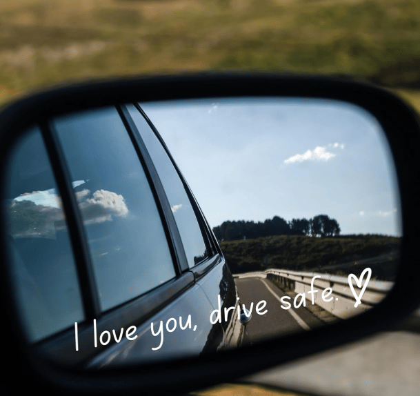 ❤️ I Love You Drive Safe Car Mirror Sticker – A Daily Reminder of Love & Care Unique Gift for Lover