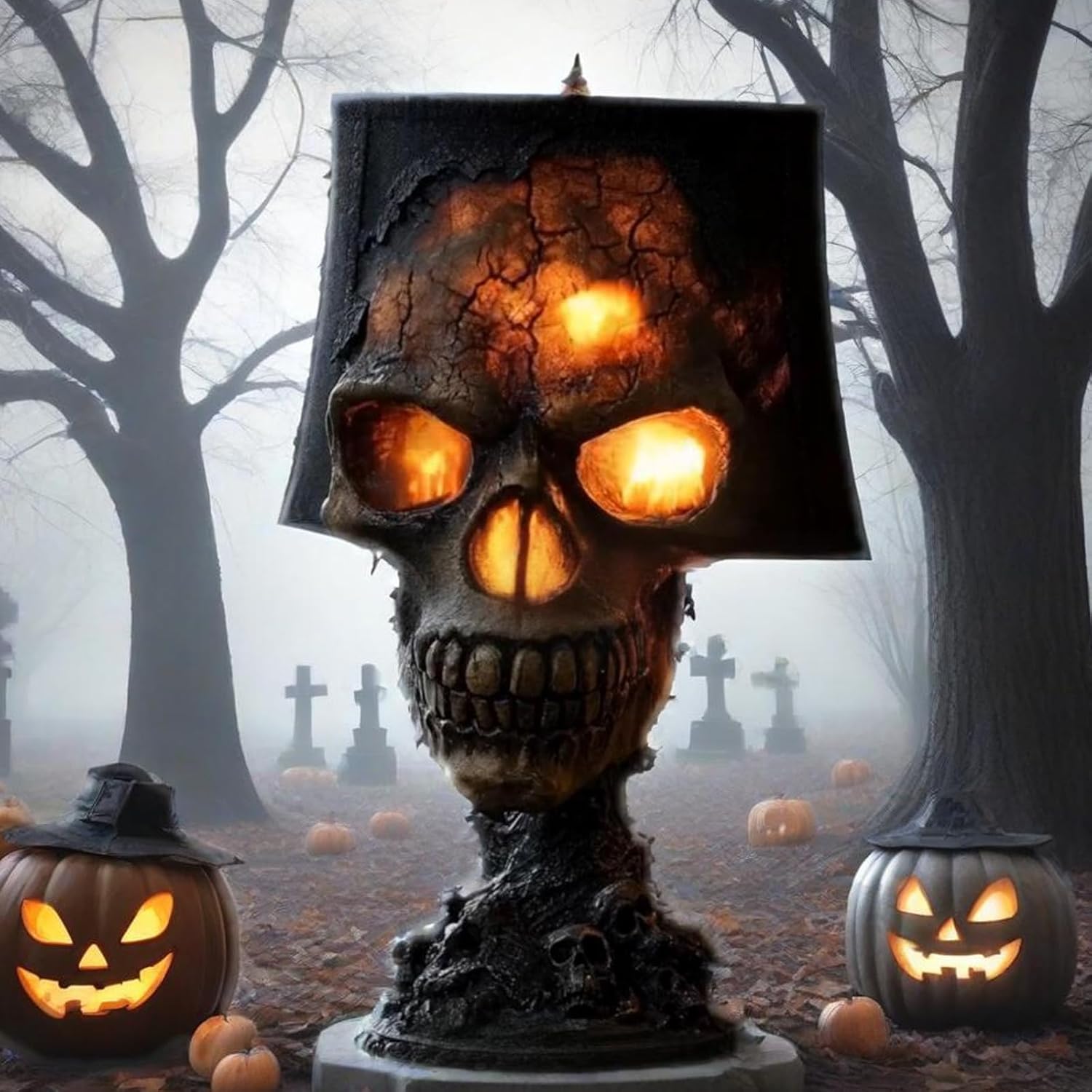 💀 Gothic Stone Skull Night Light