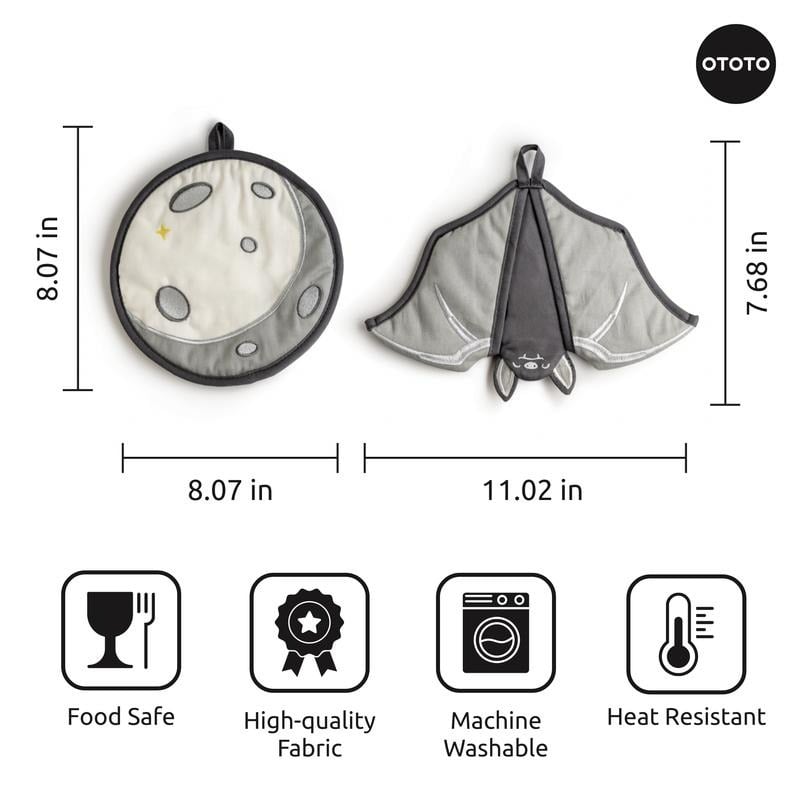 🦇 Batlicious Oven Mitt & Pot Holder Set