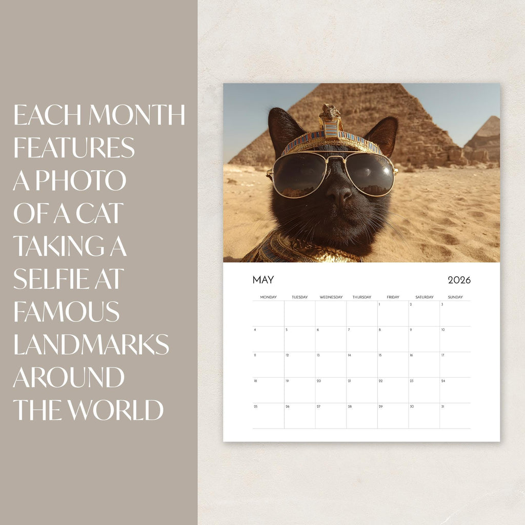 🌲2026 Fun Cat Calendar from Around the World - 🎅Christmas Gift for Cat Lovers, Animal Humor Novelty Gifts🐈