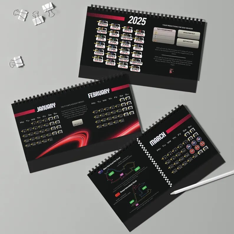 🎄F1 2025 Desktop Calendar