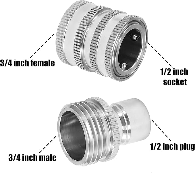 ⚡BUY 2 GET 1 FREE 💧Stainless Steel Garden Hose Quick Connect Fittings Set