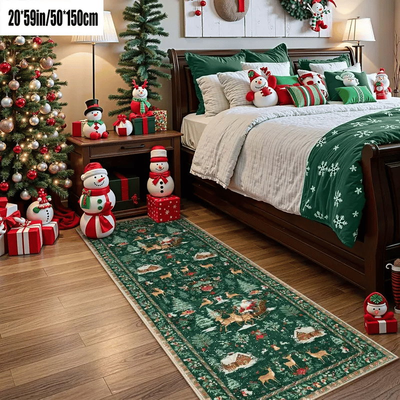 🎄Soft Christmas Tree Santa Claus Carpet Runner