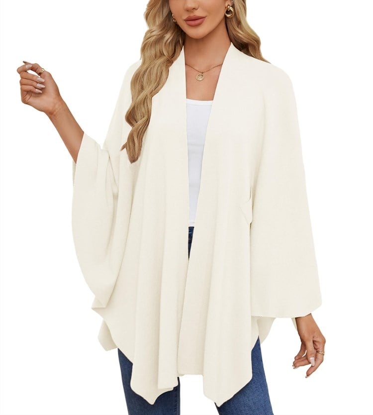 🔥Elegant Shawl Wraps Soft Open Front Poncho Sweater